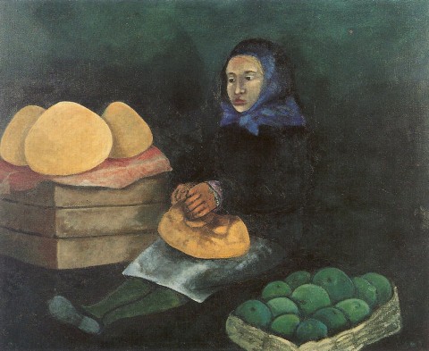 Mujer con quesos